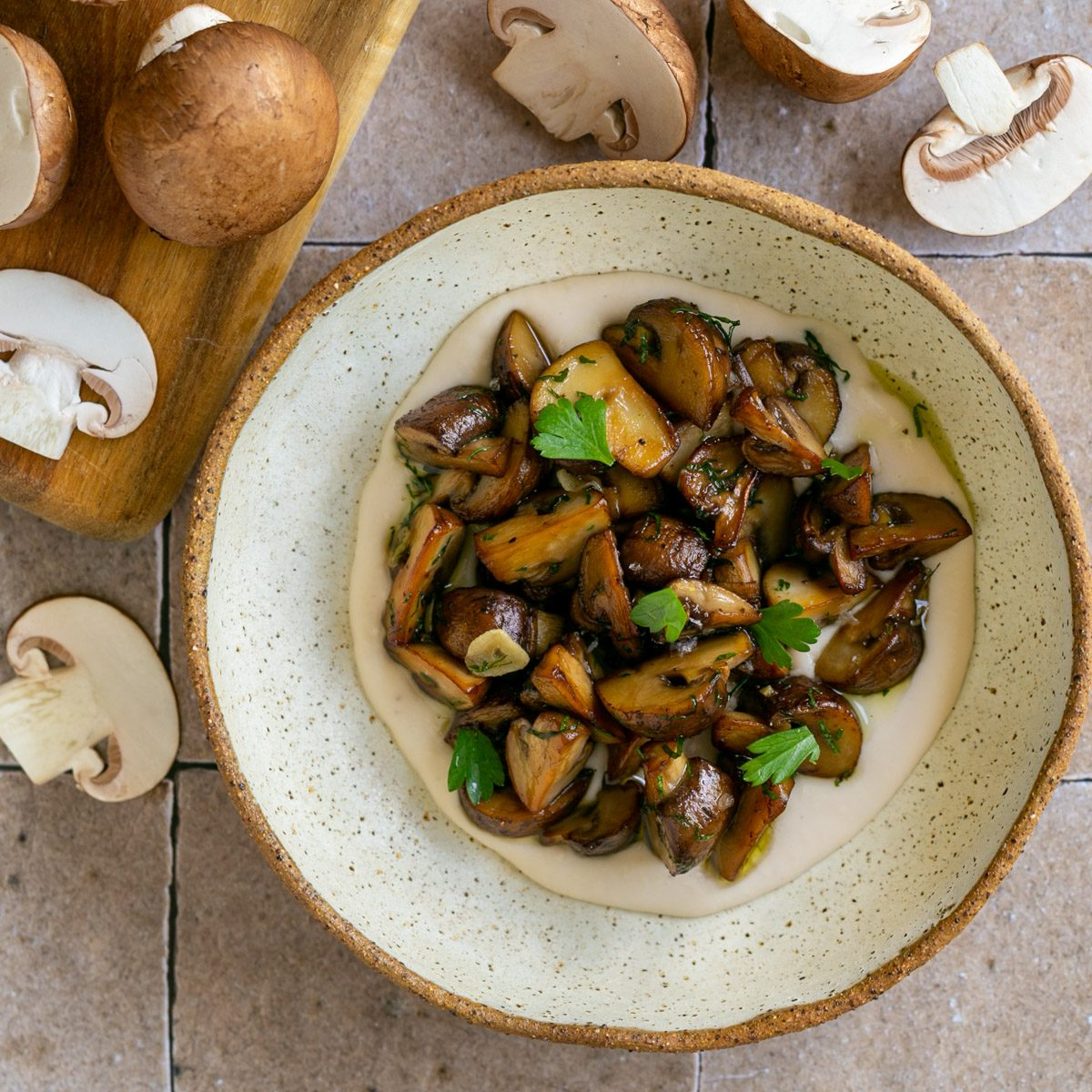 Roasted Chestnut Mushrooms
