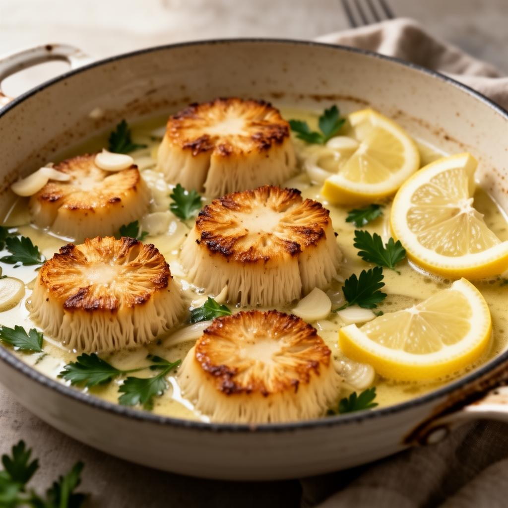 Lion's Mane 'Scallops' Scampi